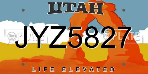 JYZ5827 Utah License Plate