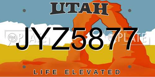 JYZ5877 Utah License Plate