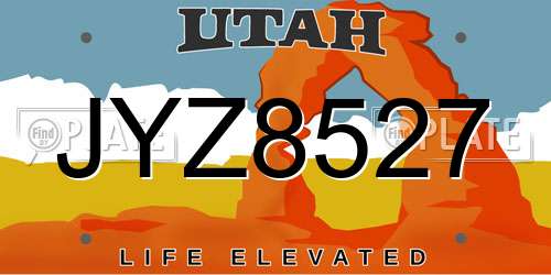 JYZ8527 Utah License Plate