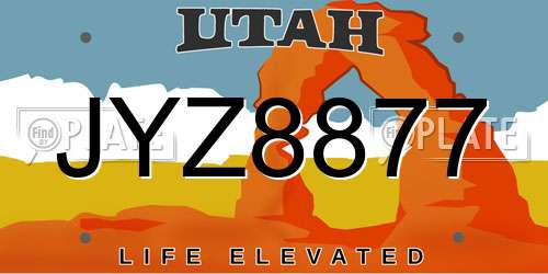 JYZ8877 Utah License Plate