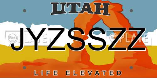 JYZSSZZ Utah License Plate