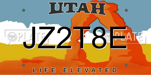 JZ2T8E Utah License Plate