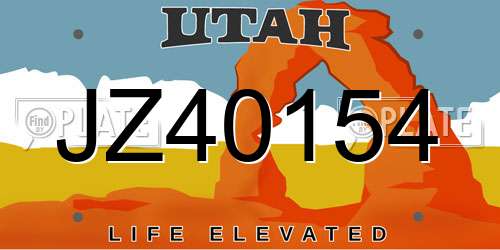 JZ40154 Utah License Plate