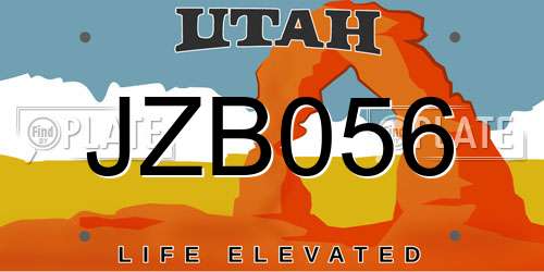 JZB056 Utah License Plate