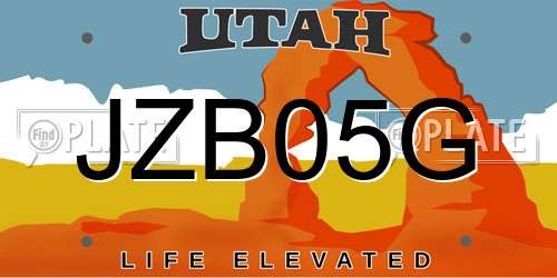 JZB05G Utah License Plate