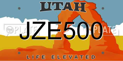 JZE500 Utah License Plate