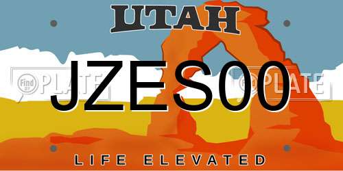 JZES00 Utah License Plate