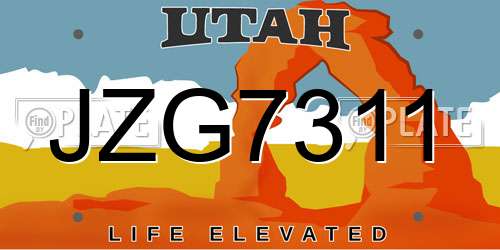 JZG7311 Utah License Plate