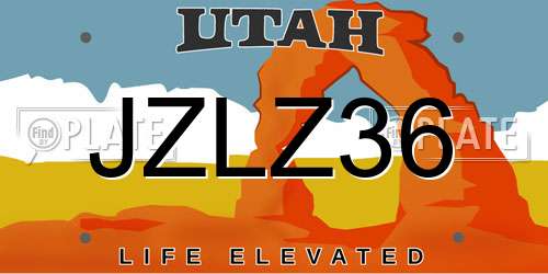 JZLZ36 Utah License Plate