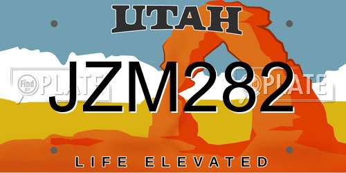 JZM282 Utah License Plate