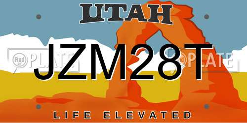JZM28T Utah License Plate