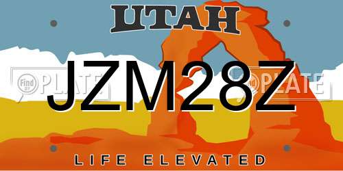 JZM28Z Utah License Plate