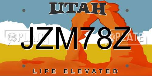 JZM78Z Utah License Plate