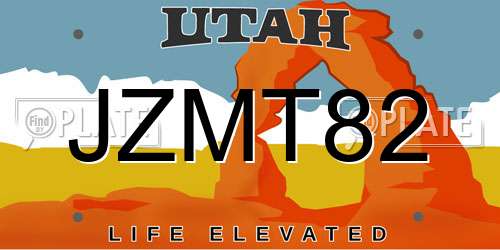 JZMT82 Utah License Plate