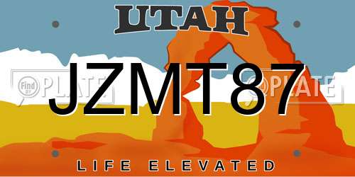 JZMT87 Utah License Plate