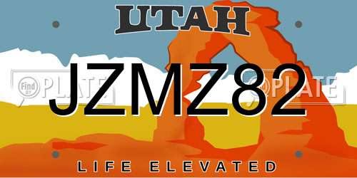 JZMZ82 Utah License Plate