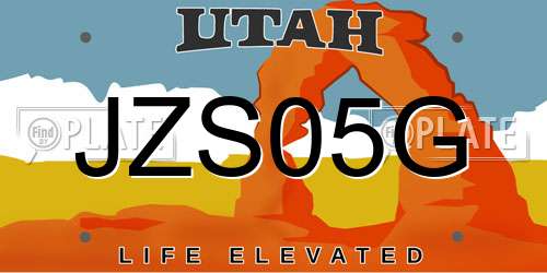 JZS05G Utah License Plate