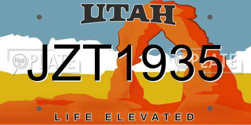 JZT1935 Utah License Plate