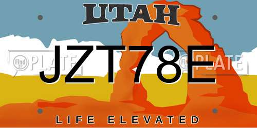 JZT78E Utah License Plate