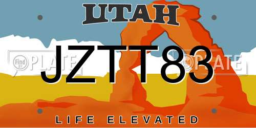 JZTT83 Utah License Plate