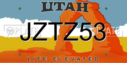 JZTZ53 Utah License Plate