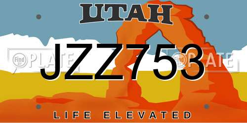 JZZ753 Utah License Plate