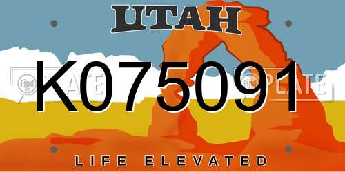 K075091 Utah License Plate