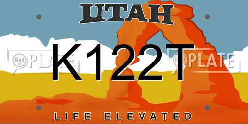 K122T Utah License Plate