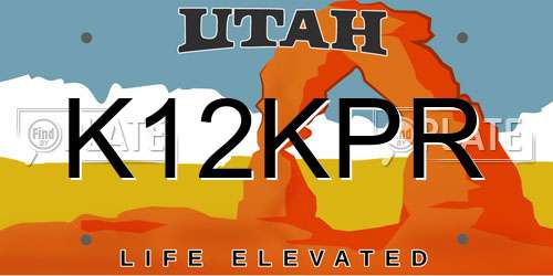 K12KPR Utah License Plate
