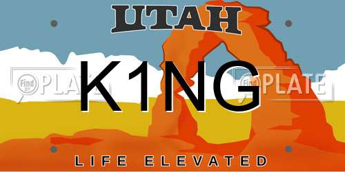 K1NG Utah License Plate