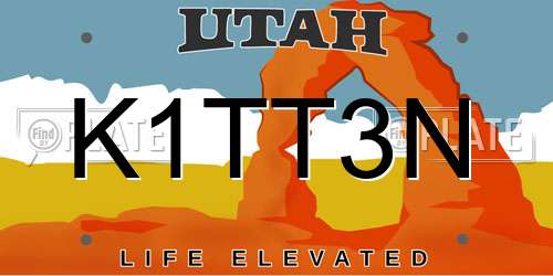 K1TT3N Utah License Plate