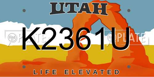 K2361U Utah License Plate