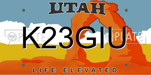 K23GIU Utah License Plate
