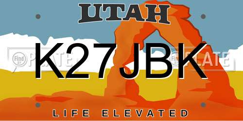 K27JBK Utah License Plate