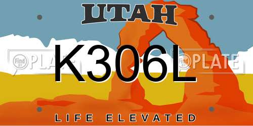 K306L Utah License Plate