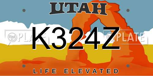 K324Z Utah License Plate