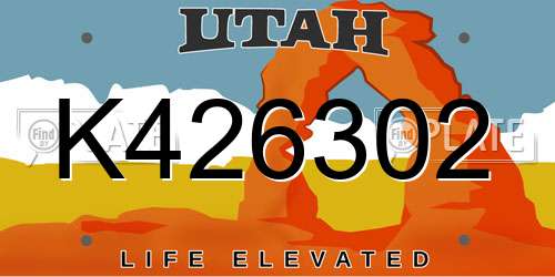 K426302 Utah License Plate