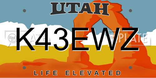 K43EWZ Utah License Plate