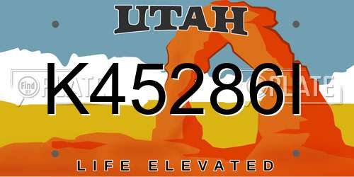 K45286I Utah License Plate