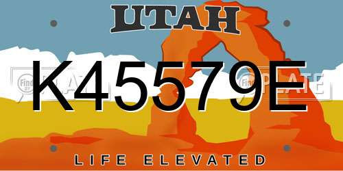 K45579E Utah License Plate