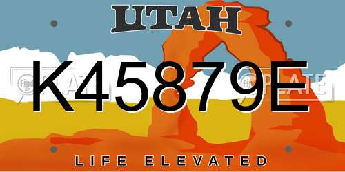 K45879E Utah License Plate