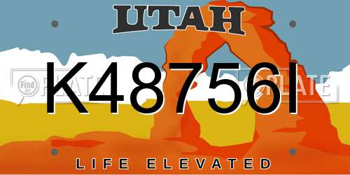 K48756I Utah License Plate