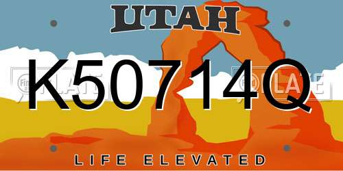 K50714Q Utah License Plate