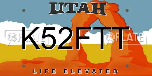 K52FTT Utah License Plate