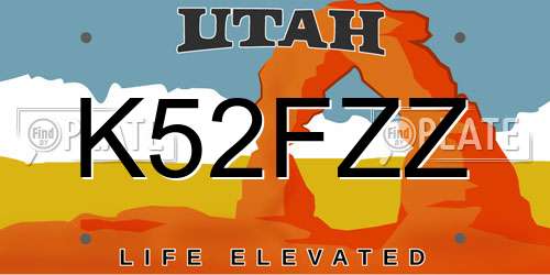 K52FZZ Utah License Plate