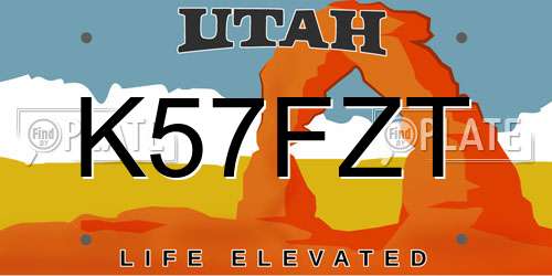 K57FZT Utah License Plate