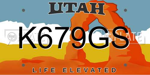 K679GS Utah License Plate