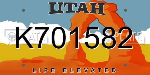 K701582 Utah License Plate