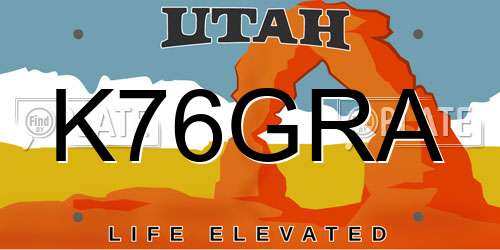 K76GRA Utah License Plate