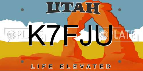 K7FJU Utah License Plate